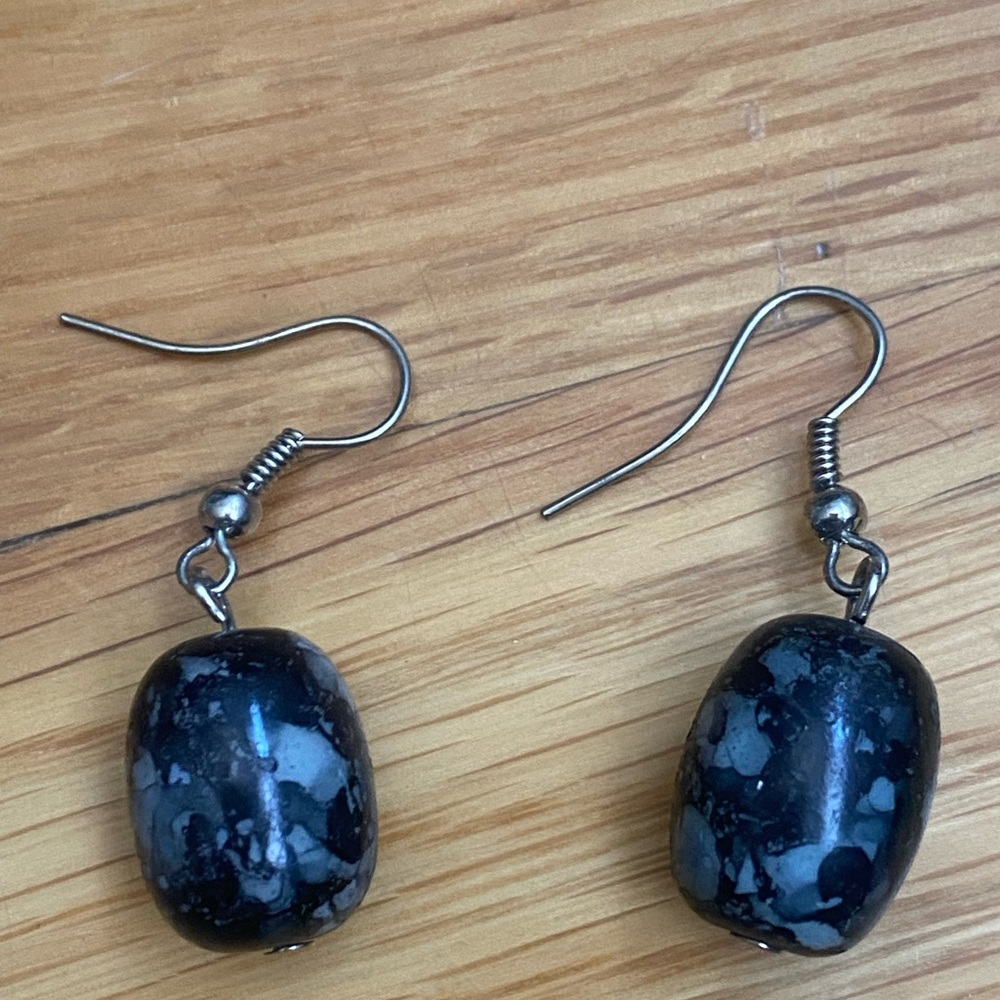 Black stone earrings